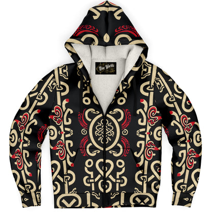 Fleece-Lined Zip Hoodie - Norse Viking & Mythology Collection - Ringerike - Nine Worlds Gear