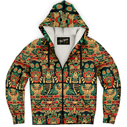 Fleece-Lined Zip Hoodie - Art of the Maya - Nine Worlds Gear