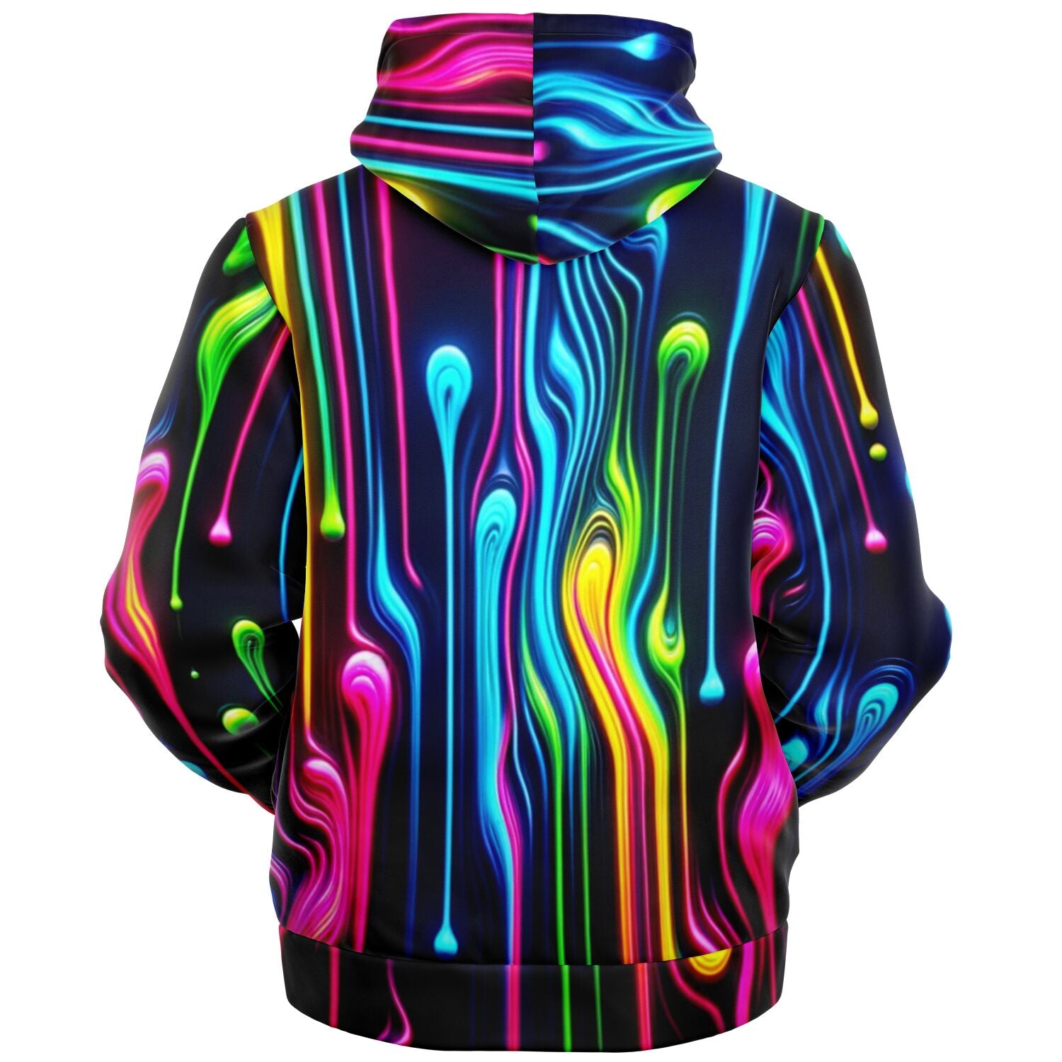 Fleece-Lined Zip Hoodie - Melted Neon - Nine Worlds Gear