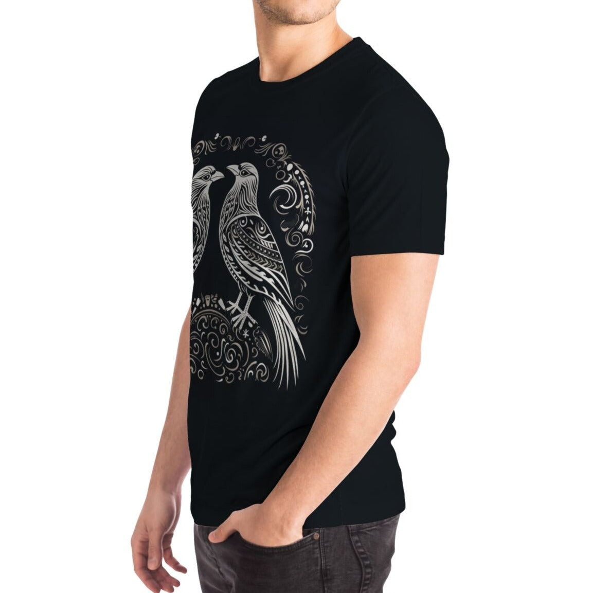 T-shirt - - Norse Viking & Mythology Collection - Huginn and Muninn - Nine Worlds Gear