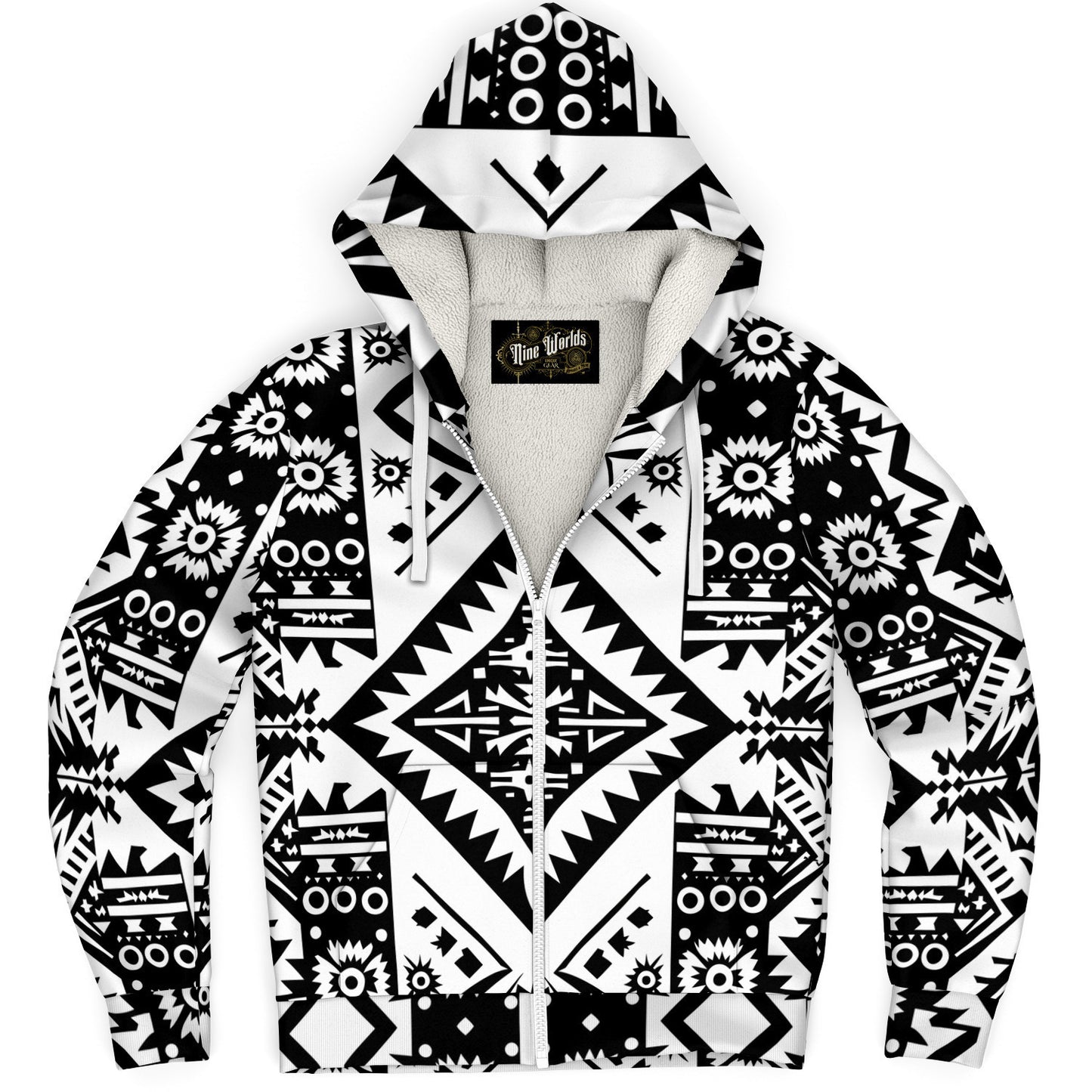 Fleece-Lined Zip Hoodie - Chilean Mapuche - Nine Worlds Gear