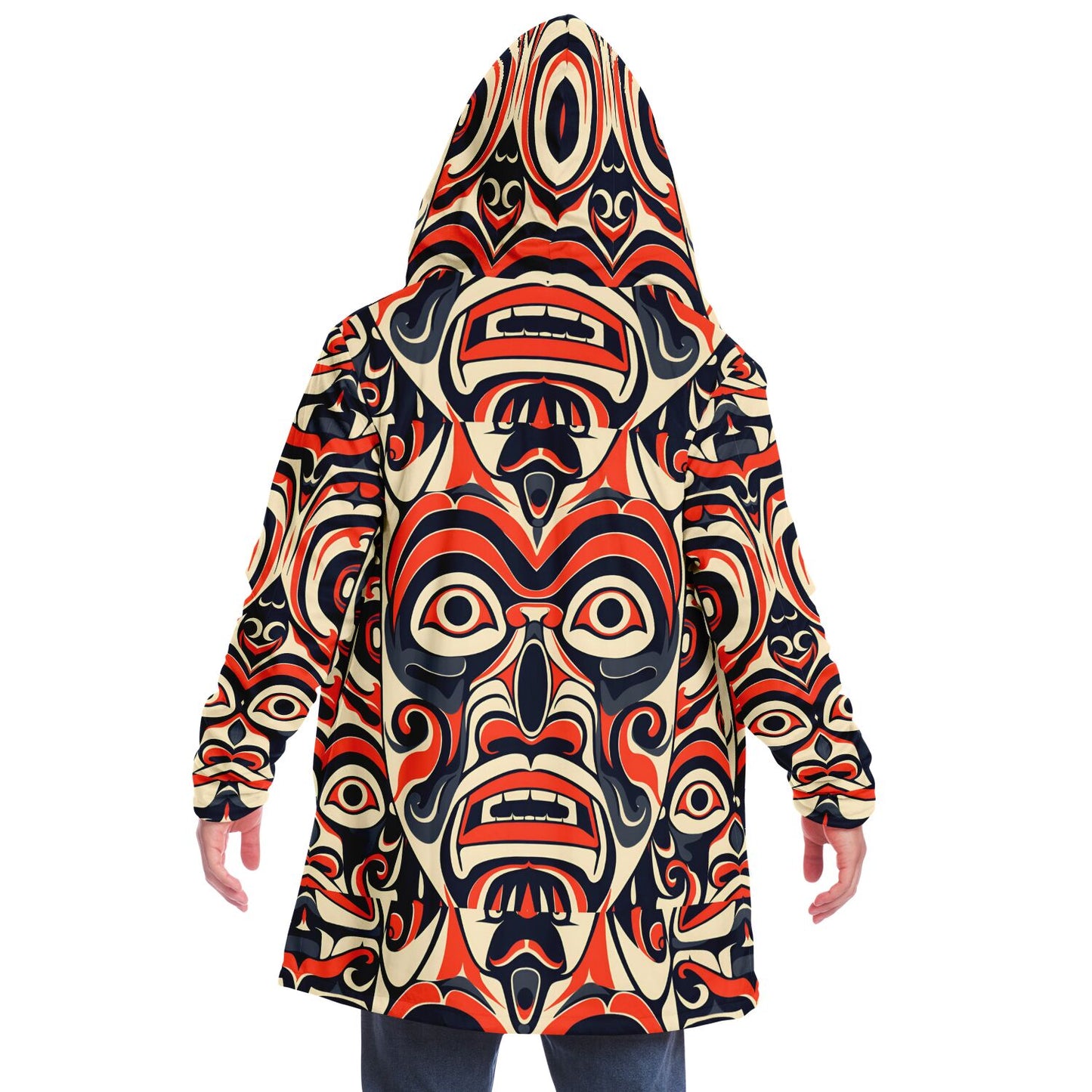 Microfleece Cloak - Columbian Totem Art - Nine Worlds Gear