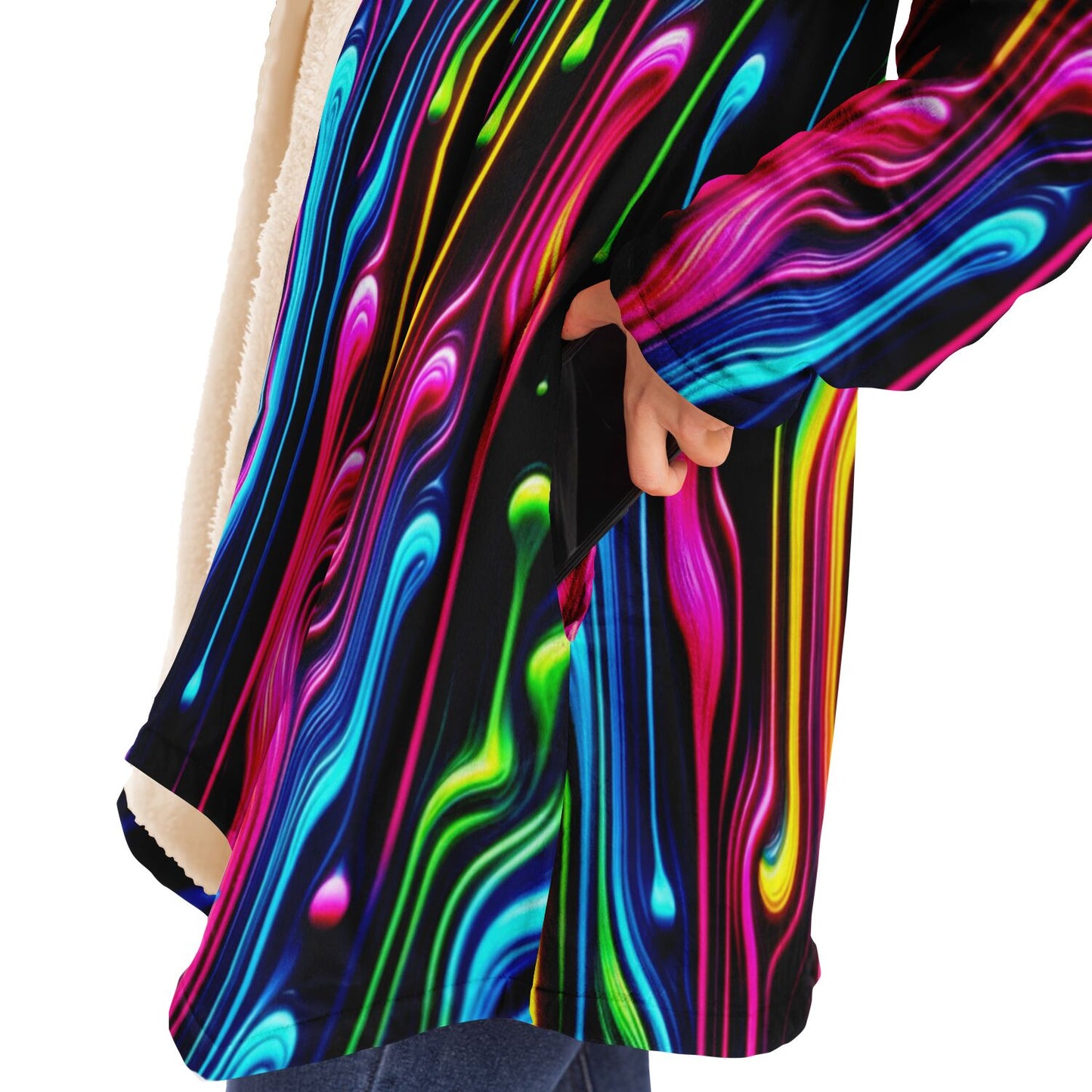 Microfleece Cloak - Melting Neon - Nine Worlds Gear