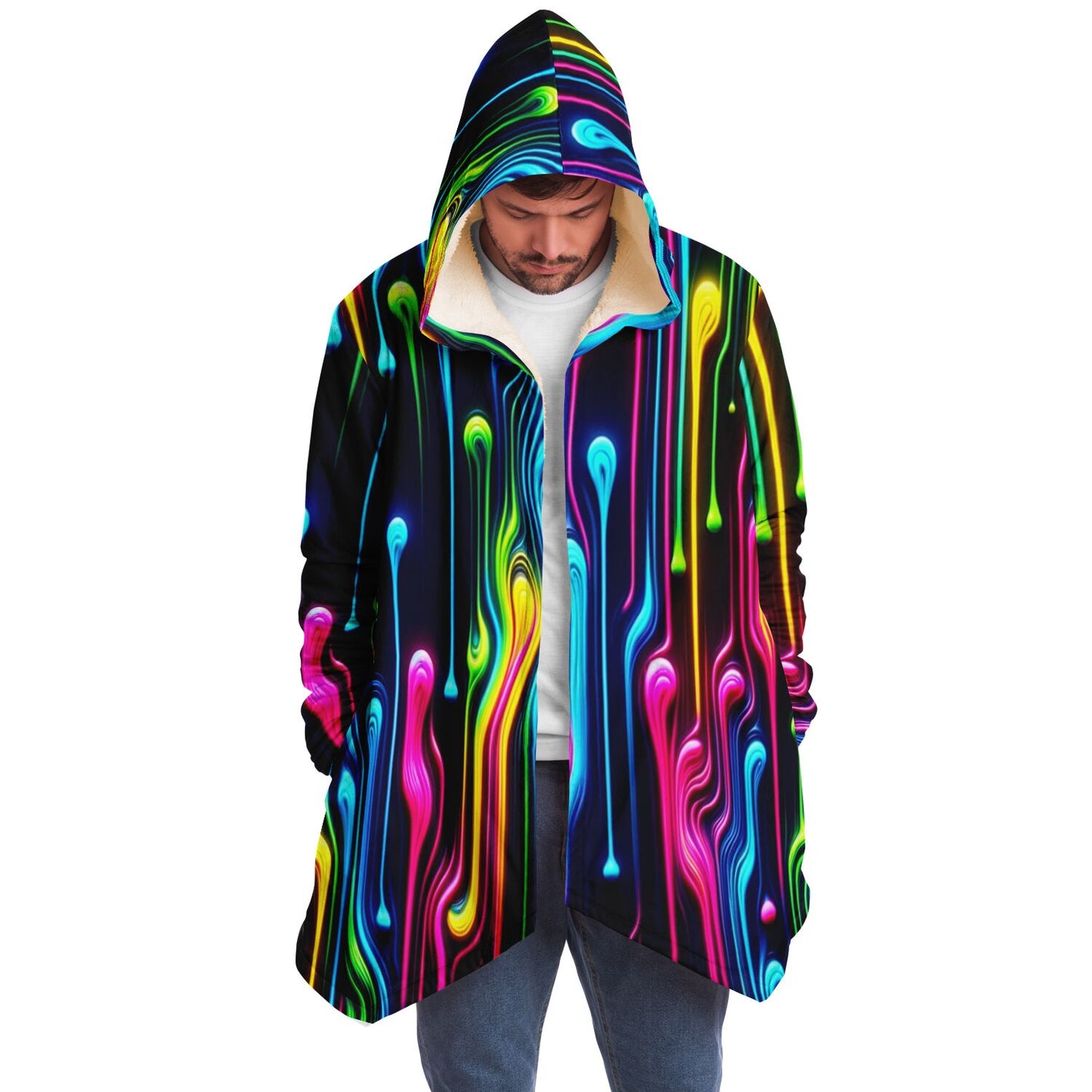 Microfleece Cloak - Melting Neon - Nine Worlds Gear