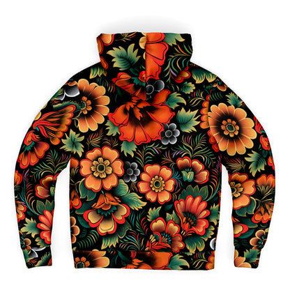 Fleece-Lined Zip Hoodie - Chilean Folk Art - Nine Worlds Gear