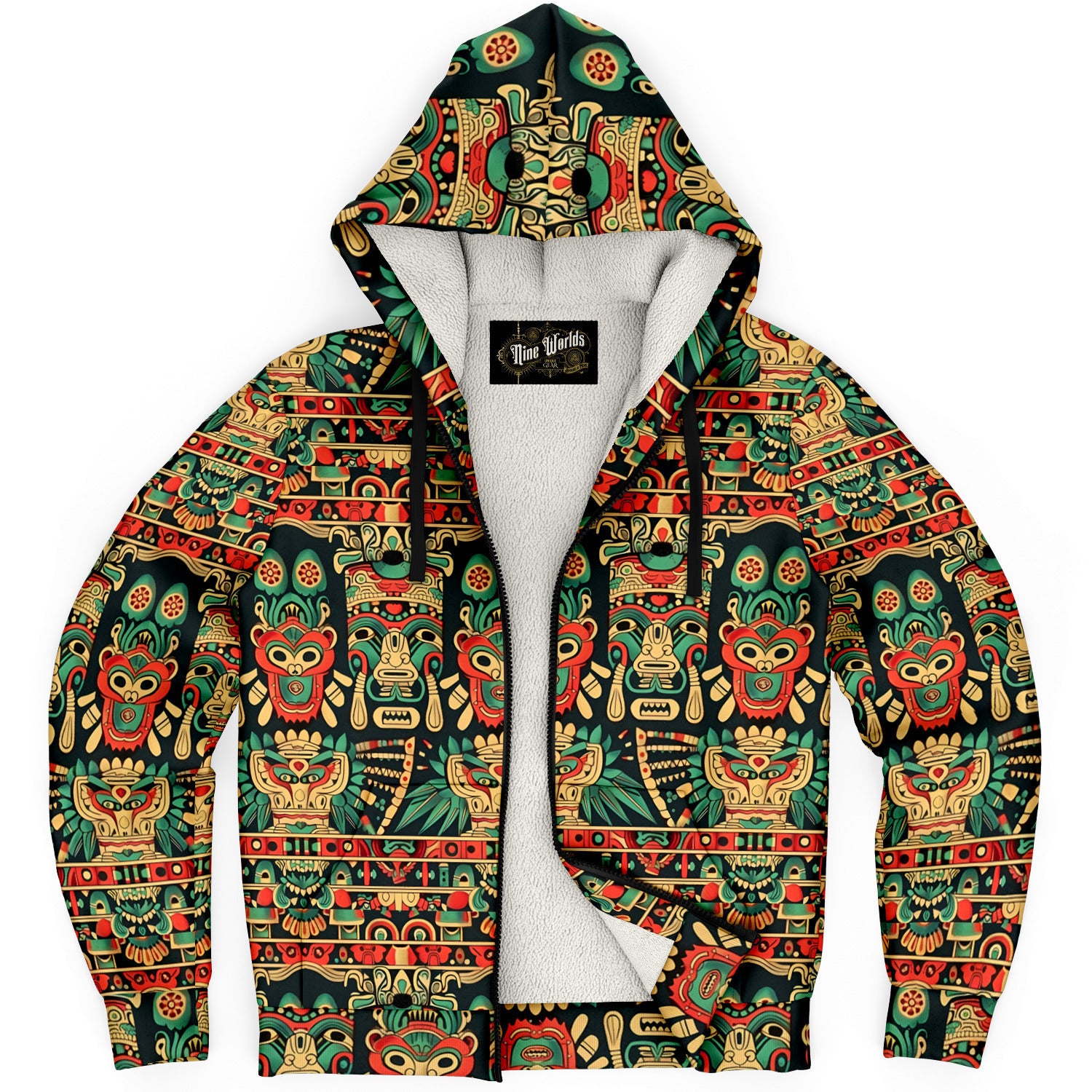 Fleece-Lined Zip Hoodie - Art of the Maya - Nine Worlds Gear