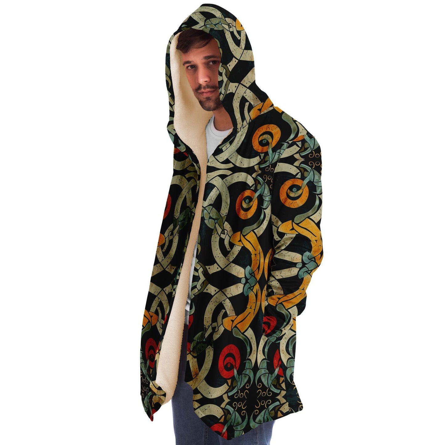 Microfleece Cloak - Norse Viking & Mythology Collection - Jelling Style - Nine Worlds Gear