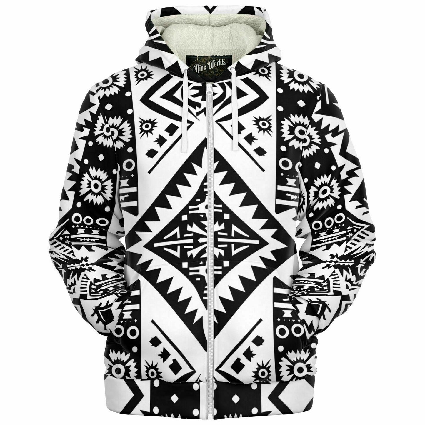 Fleece-Lined Zip Hoodie - Chilean Mapuche - Nine Worlds Gear