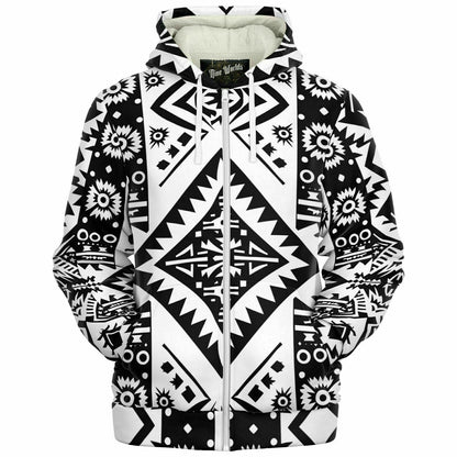 Fleece-Lined Zip Hoodie - Chilean Mapuche - Nine Worlds Gear