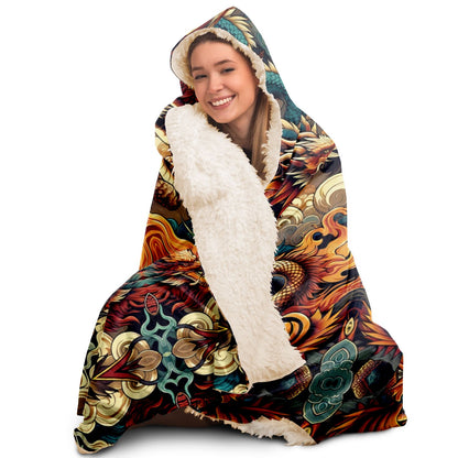 Hooded Blanket - Fighting Dragons - Nine Worlds Gear