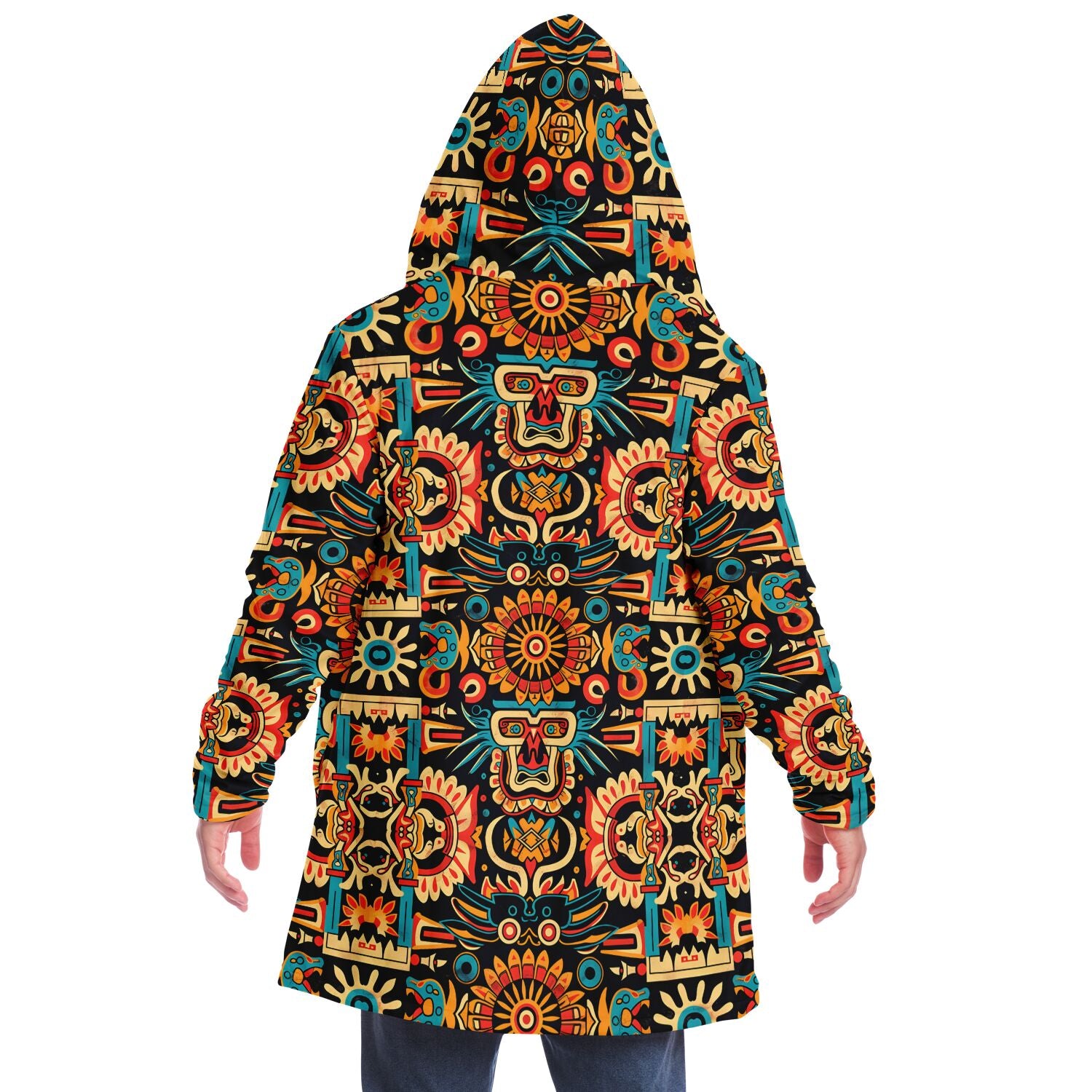 Microfleece Cloak - Mayan Folk Art - Nine Worlds Gear