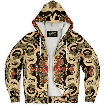 Microfleece Zip Hoodie - Norse Viking & Mythology Collection - Mammen Style - Nine Worlds Gear