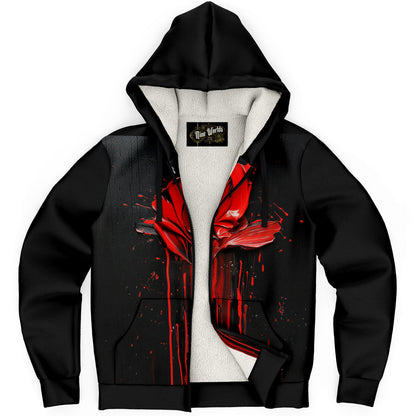 Fleece-Lined  Zip Hoodie - Melting Rose - Nine Worlds Gear