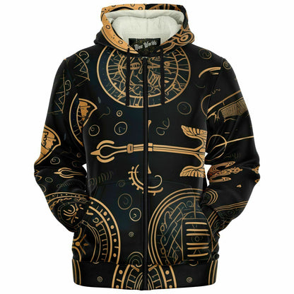 Fleece-Lined Zip Hoodie - Norse Viking & Mythology Collection - Viking Spirit - Nine Worlds Gear