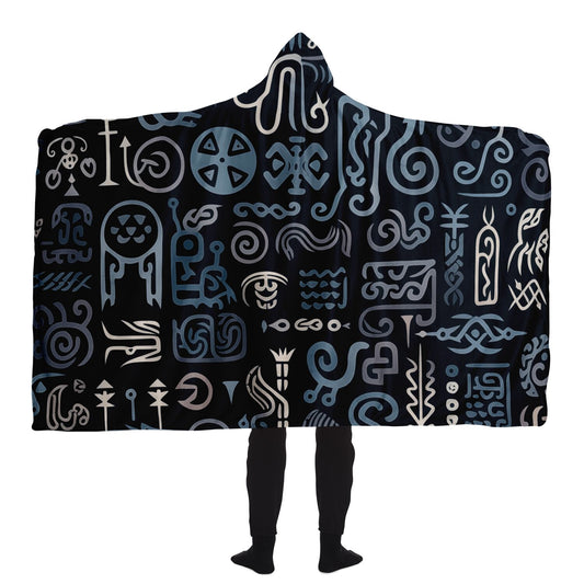 Hooded Blanket - Norse Viking & Mythology Collection  - Symbols - Nine Worlds Gear