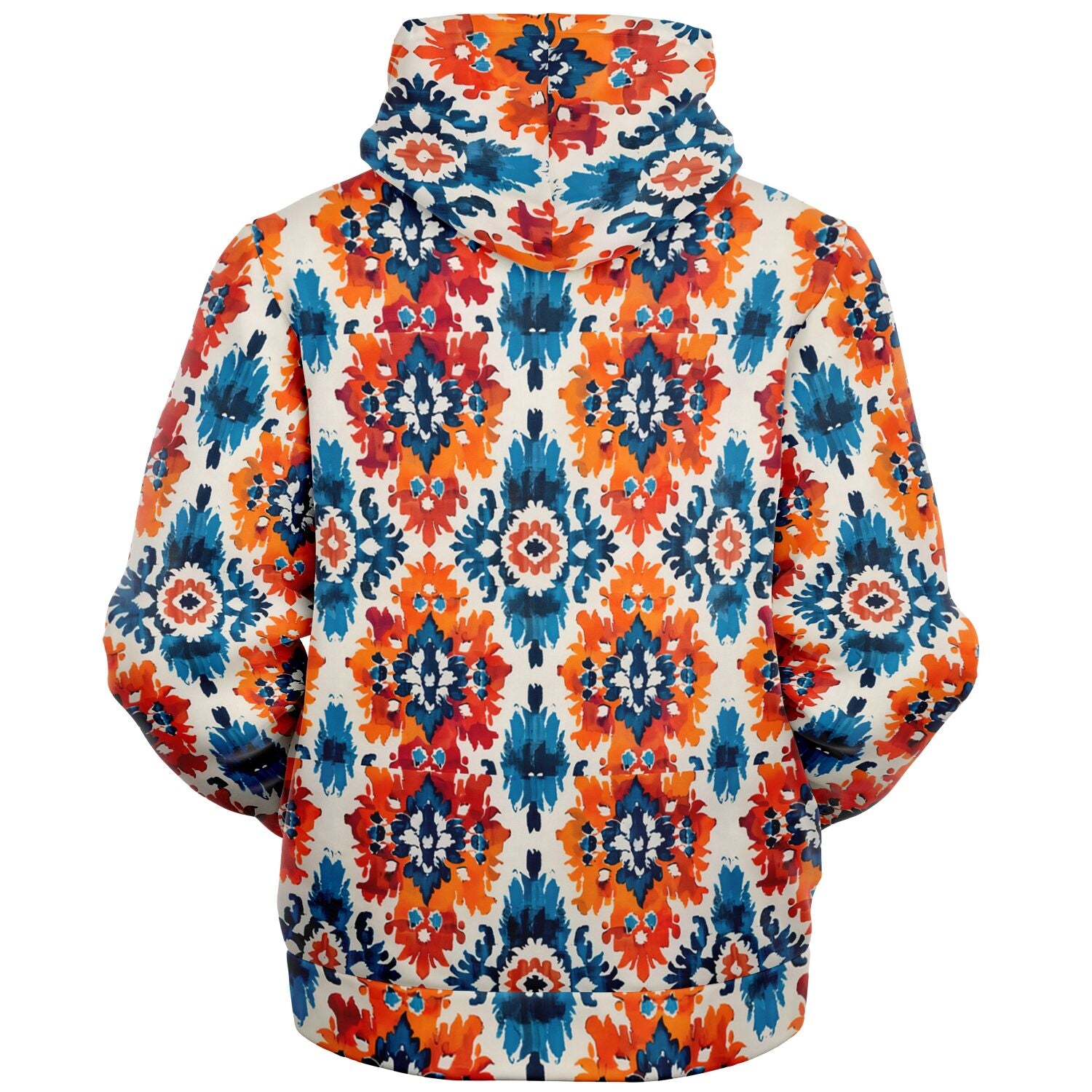 Fleece-Lined Zip Hoodie - Ecuadorian Ikat - Nine Worlds Gear