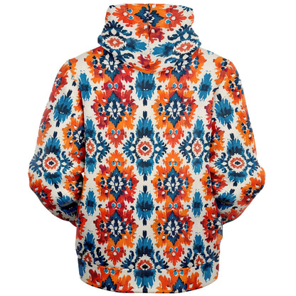 Fleece-Lined Zip Hoodie - Ecuadorian Ikat - Nine Worlds Gear