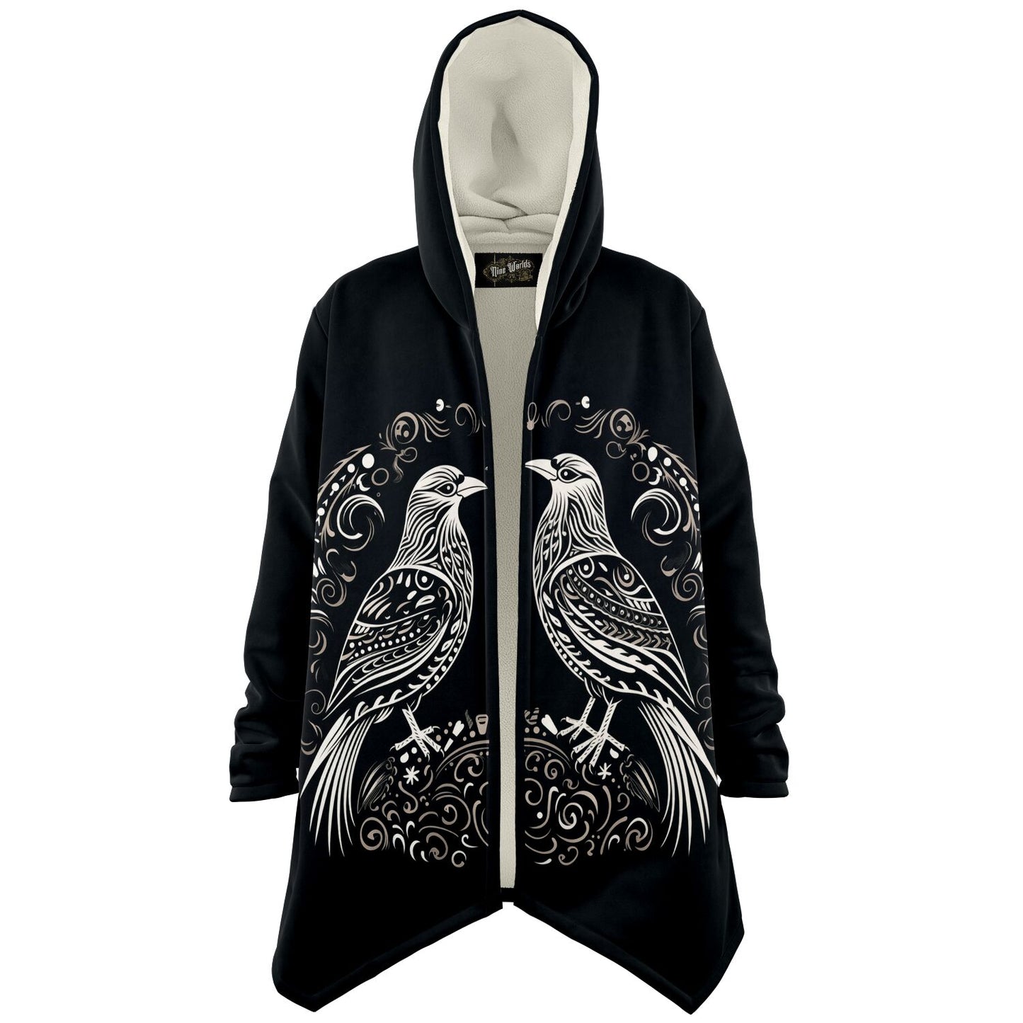 Microfleece Cloak - Norse Viking & Mythology Collection - Huginn and Muninn - Nine Worlds Gear