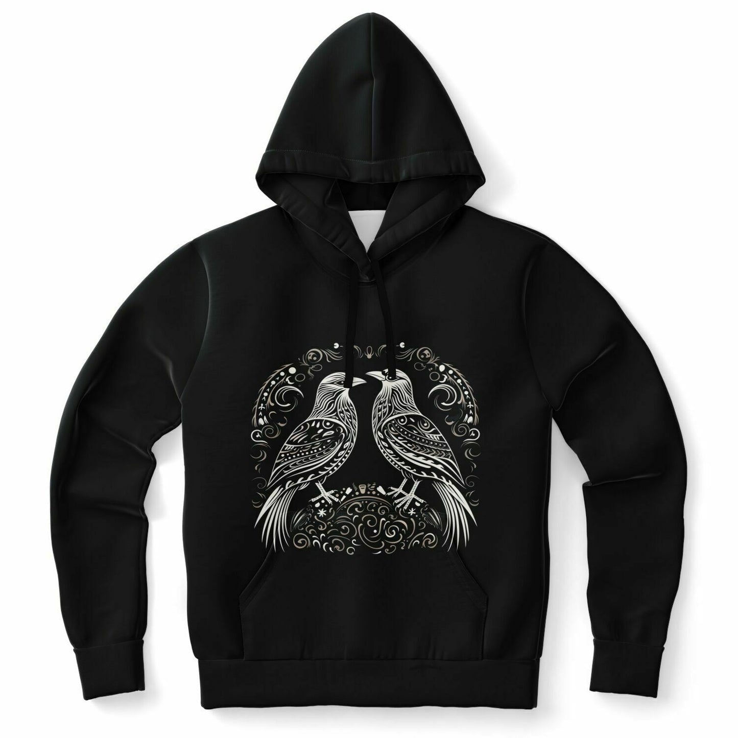 Fashion Hoodie - Norse Viking & Mythology Collection - Huginn and Muninn - Nine Worlds Gear