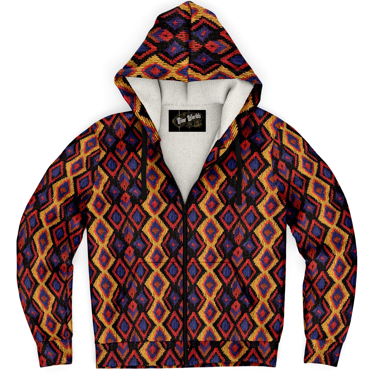 Fleece-Lined Zip Hoodie - Columbian Wayuu - Nine Worlds Gear